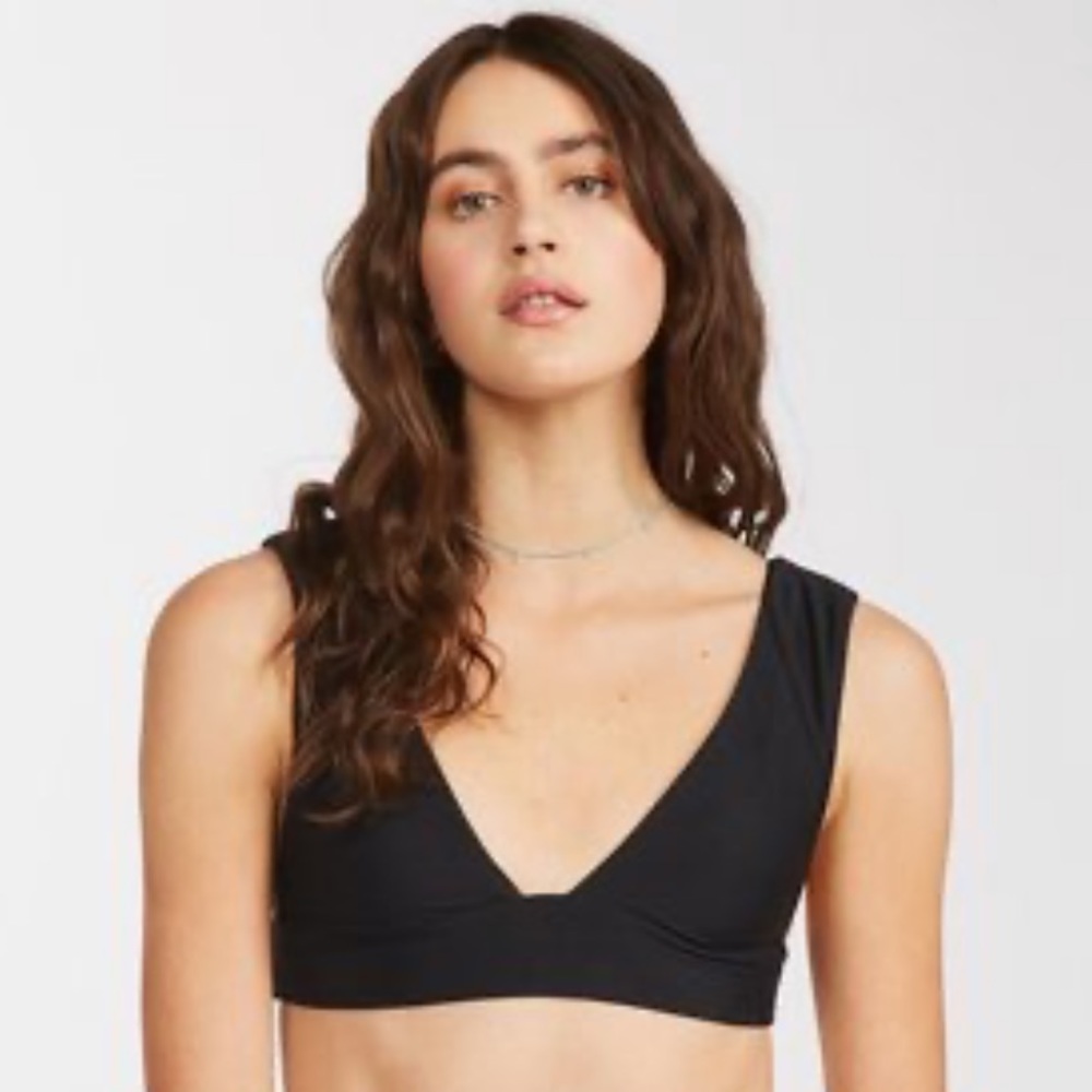 Billabong Black Sol Searcher Plunge Bikini Top In Various Sizes